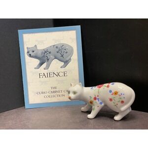 Franklin Mint Curio Cabinet Cat Collection Faience Porcelain 1988 Vintage